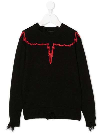 Marcelo Burlon County Of Milan Kids джемпер с эффектом потертости