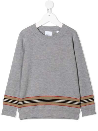 Burberry Kids джемпер со вставками в полоску Icon Stripe