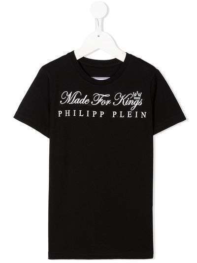 Philipp Plein Junior футболка с надписью Made for Kings
