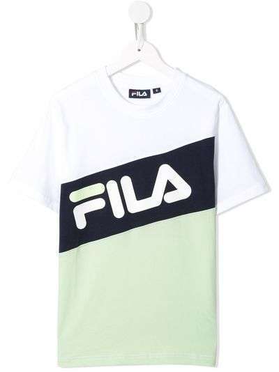 Fila Kids футболка с диагональной полоской и логотипом