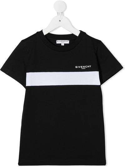 Givenchy Kids рубашка с логотипом и вставками