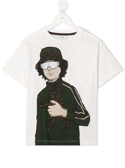 Fendi Kids футболка с короткими рукавами и графичным принтом