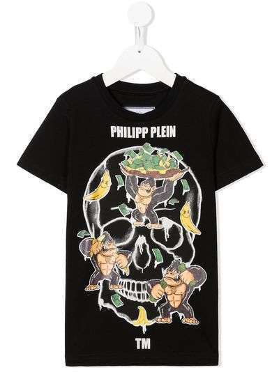 Philipp Plein Junior футболка King Plein с принтом Skull