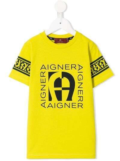 Aigner Kids футболка с круглым вырезом и логотипом