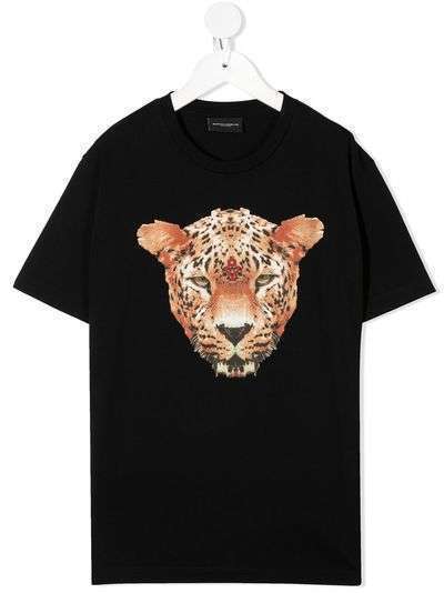 Marcelo Burlon County Of Milan Kids леопардовая футболка с круглым вырезом