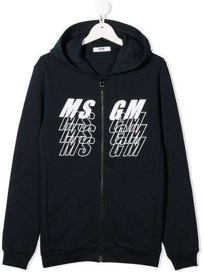 Msgm Kids худи на молнии с логотипом