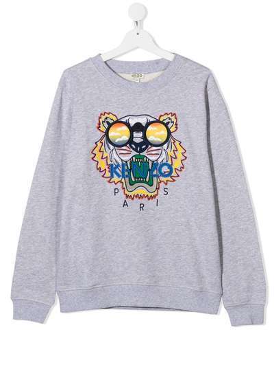 Kenzo Kids tiger embroidered cotton sweatshirt