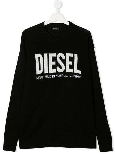 Diesel Kids джемпер с логотипом вязки интарсия