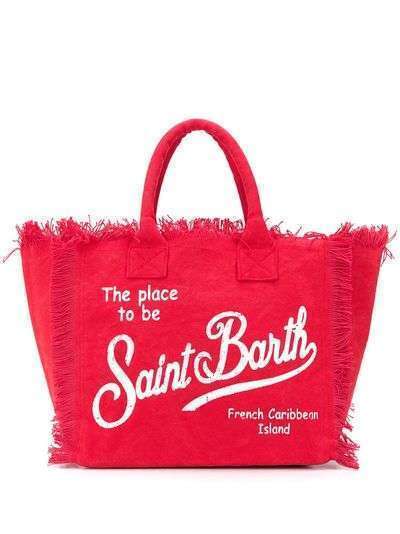 Mc2 Saint Barth пляжная сумка с логотипом и бахромой