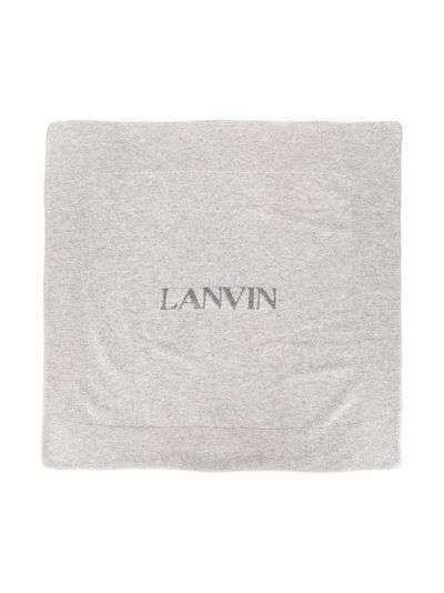 LANVIN Enfant одеяло с вышитым логотипом