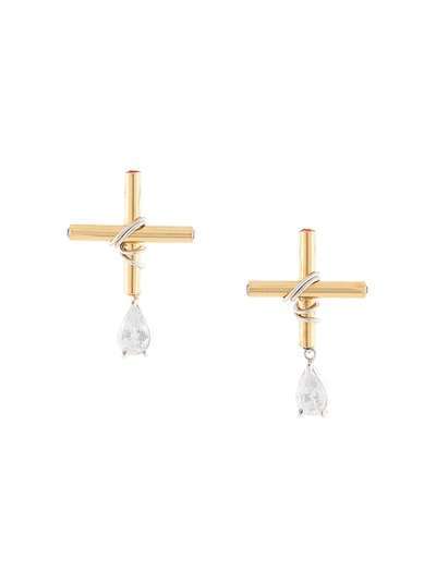 Le Chic Radical серьги Wrap Crossdrop Crystal