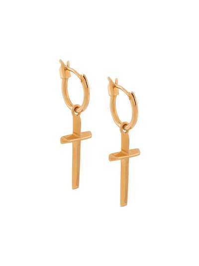 Coup De Coeur cross hoop earrings