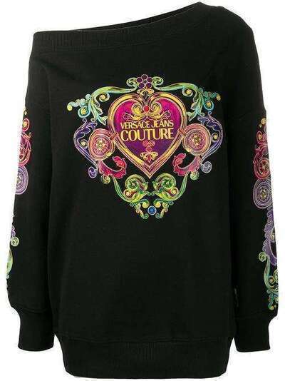 Versace Jeans Couture Baroque heart-print cotton sweatshirt B6HVB70E30310