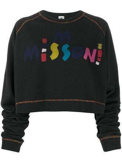 M Missoni cropped logo print sweatshirt 2DN002012J003K