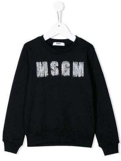 Msgm Kids толстовка с кристаллами и логотипом 20691