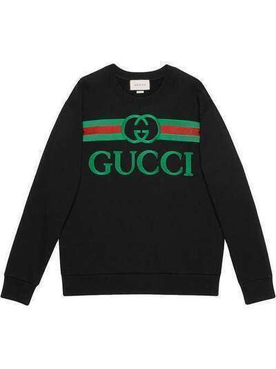 Gucci толстовка с вышитым логотипом 469250XJCCG