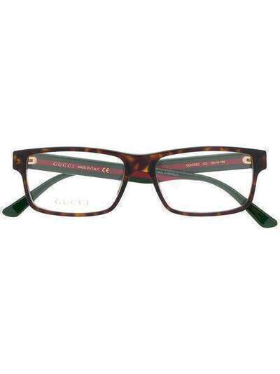 Gucci Eyewear очки в прямоугольной оправе с отделкой Web GG0752O002