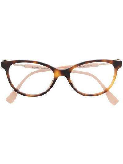 Fendi Eyewear очки в круглой оправе с логотипом FF0347