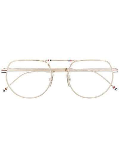 Thom Browne Eyewear очки в круглой оправе с полосками RWB TBX918