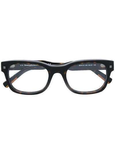 Ermenegildo Zegna очки в квадратной оправе с эффектом черепашьего панциря EZ5119