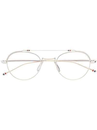 Thom Browne Eyewear SILVER & WHITE GOLD GLASSES TBX912
