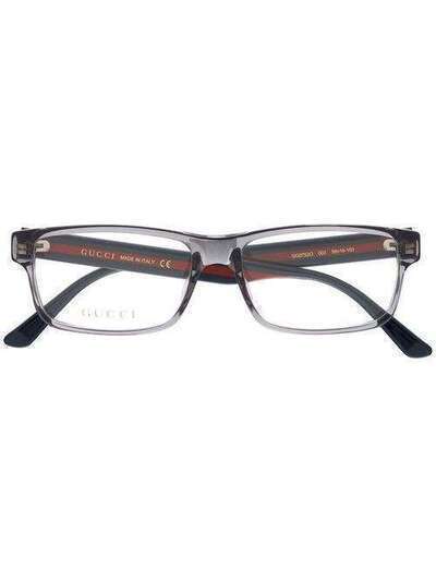 Gucci Eyewear очки в прямоугольной оправе с отделкой Web GG0752O003