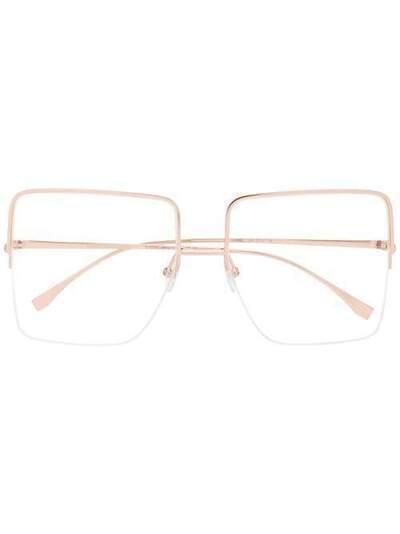 Fendi Eyewear солнцезащитные очки в квадратной оправе с логотипом FF0422