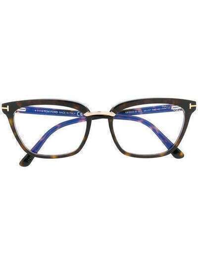 Tom Ford Eyewear очки в прямоугольной оправе черепаховой расцветки TF5550B