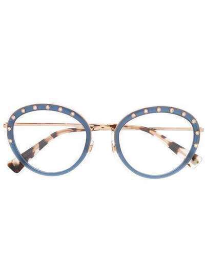 Valentino Eyewear очки в круглой оправе с кристаллами VA1017