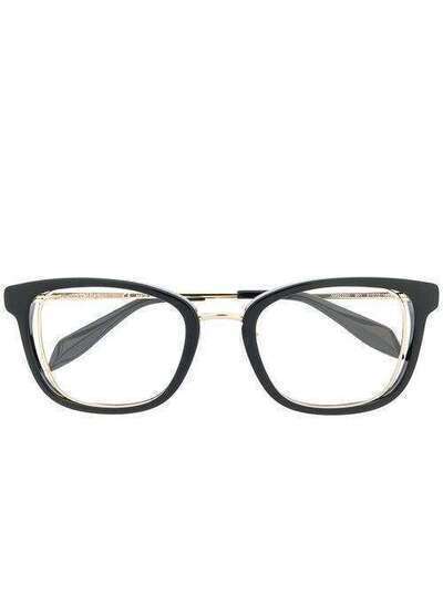 Alexander McQueen Eyewear очки в квадратной оправе с логотипом AM0225O
