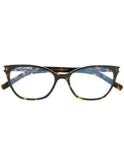 Saint Laurent Eyewear солнцезащитные очки в круглой черепаховой оправе SL287SLIM