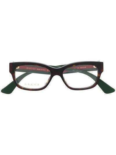 Gucci Eyewear очки в прямоугольной оправе с отделкой Web GG0278O015