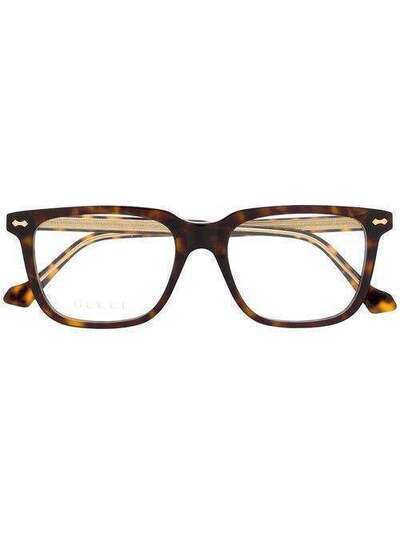 Gucci Eyewear очки в прямоугольной оправе черепаховой расцветки GG0737O006