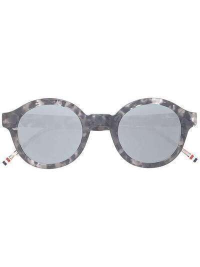 Thom Browne Eyewear солнцезащитные очки в круглой черепаховой оправе TBS411