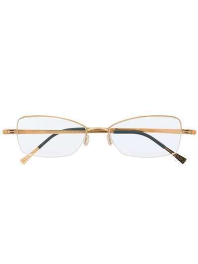 Lindberg diamond embellished rectangular frames SPIRITTITANIUMGOLDDIAMOND