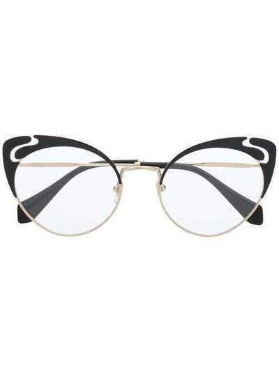 Miu Miu Eyewear очки в оправе 'кошачий глаз' VMU50R1AB1O1