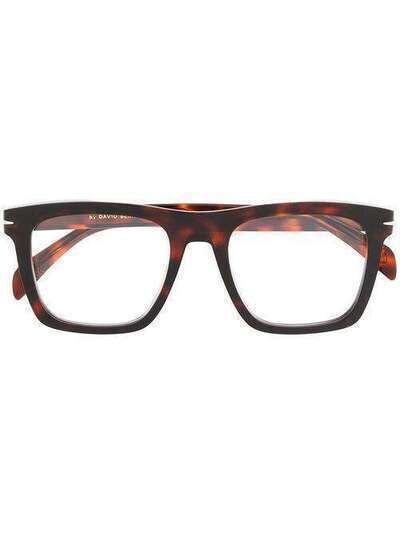 DAVID BECKHAM EYEWEAR солнцезащитные очки в прямоугольной оправе черепаховой расцветки DB7020