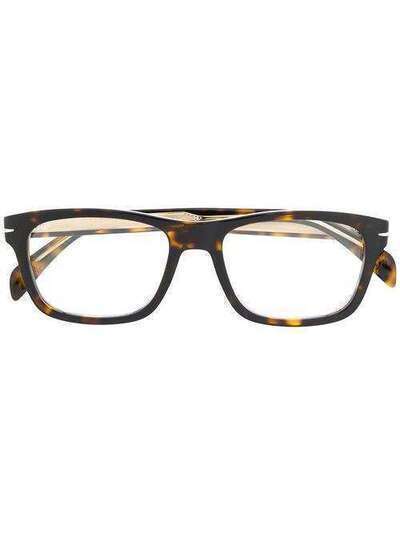 DAVID BECKHAM EYEWEAR солнцезащитные очки в прямоугольной оправе черепаховой расцветки DB7011