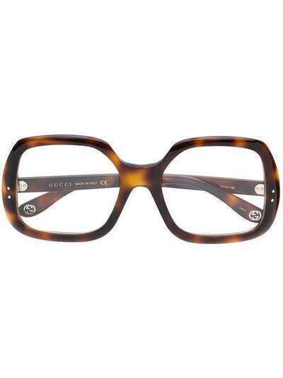 Gucci Eyewear очки в квадратной оправе черепаховой расцветки 596480J0740