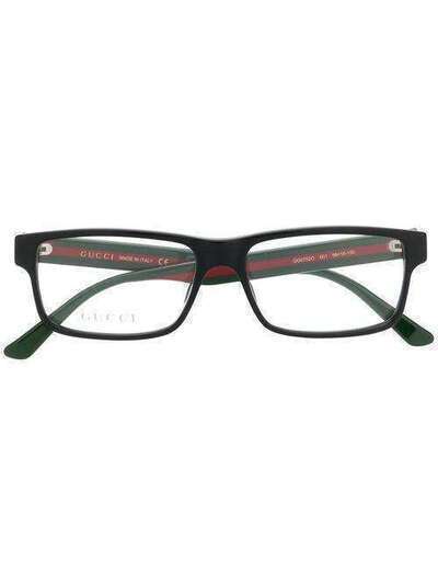 Gucci Eyewear очки в прямоугольной оправе с отделкой Web GG0752O001