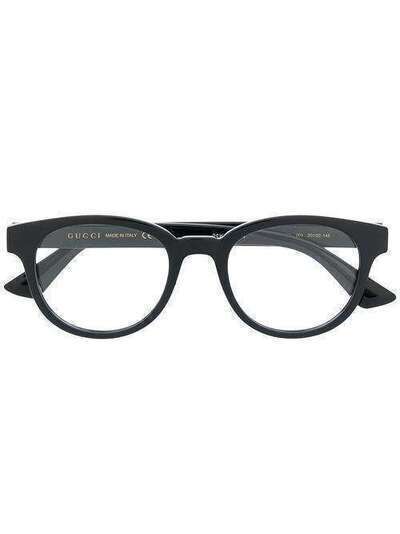 Gucci Eyewear logo plaque soft round-frame glasses GG0769O001