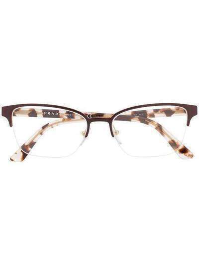 Prada Eyewear очки в оправе 'кошачий глаз' черепашьей расцветки PR61XV