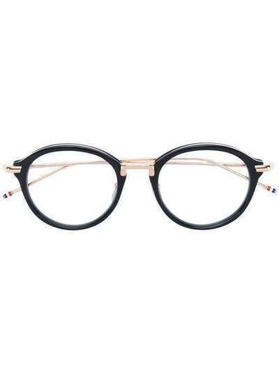 Thom Browne Eyewear Black & Shiny 18K Gold Optical Glasses TBX011