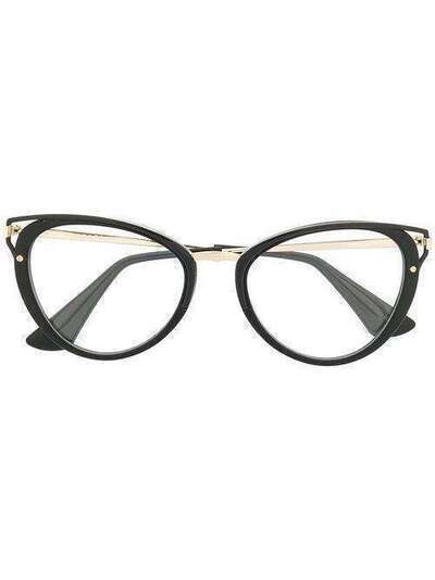 Prada Eyewear очки в оправе 'кошачий глаз' 0PR53UV1AB1O152