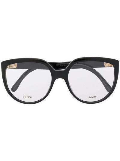 Fendi Eyewear FENDI EYEWEAR FF0421 807 BLACK Leather/Fur/Exotic Skins->Leather FF0421