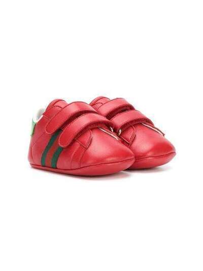 Gucci Kids пинетки с полоской web 500852BKPT0