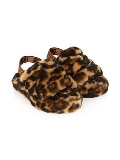 UGG Kids слиперы Fluff Yeah Slide с принтом