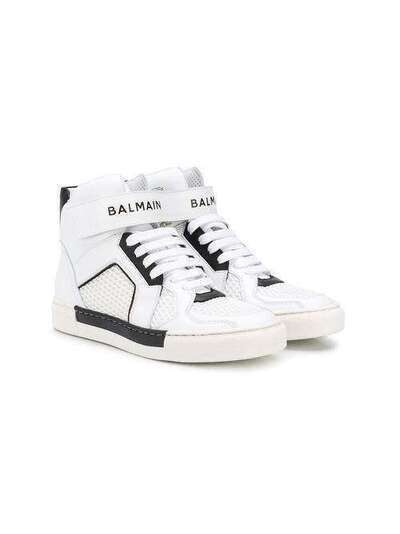 Balmain Kids высокие кроссовки со вставками 6N0526NX400