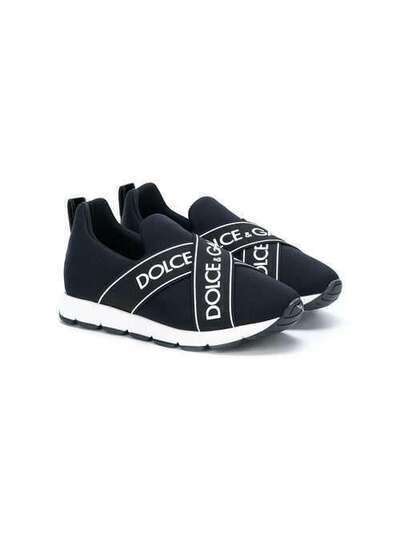 Dolce & Gabbana Kids кроссовки с перекрещивающимися ремешками с логотипом DA0622AN325