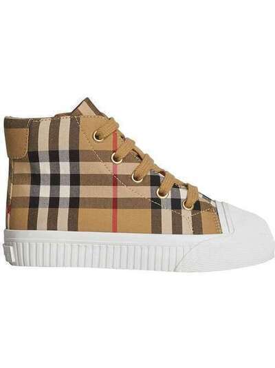 Burberry Kids хайтопы в винтажную клетку 4076316